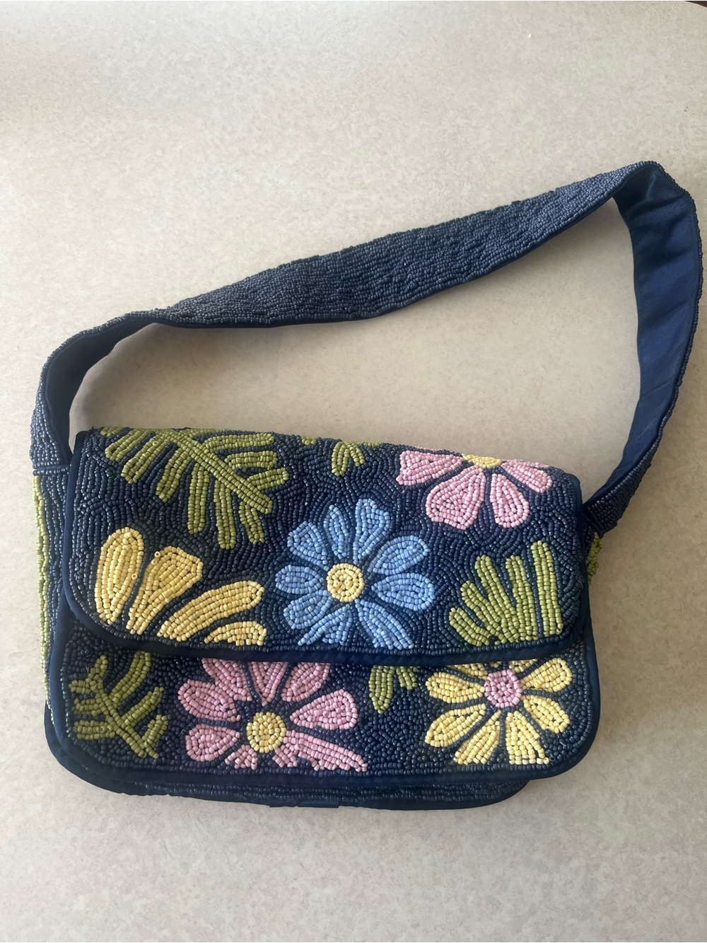 Beaded Pastel Floral Bag